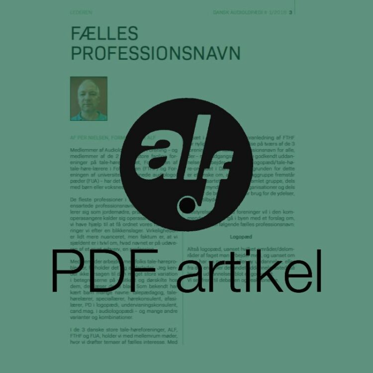 Leder: Fælles professionsnavn