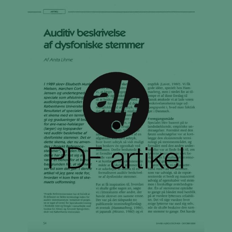 Auditiv beskrivelse af dysfoniske stemmer