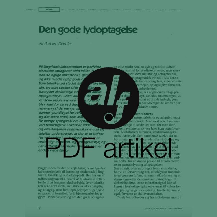 Den gode lydoptagelse