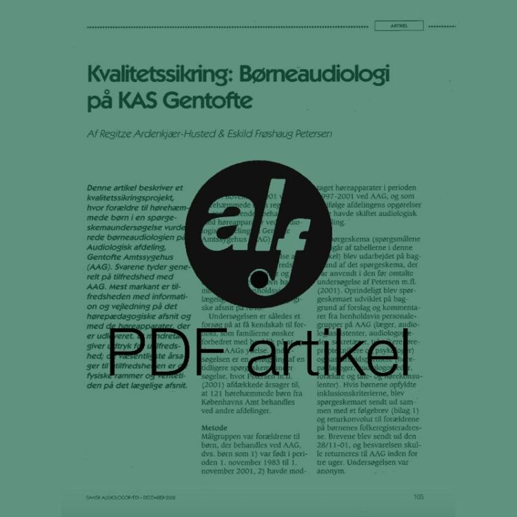 Kvalitetssikring - Børneaudiologi på KAS Gentofte