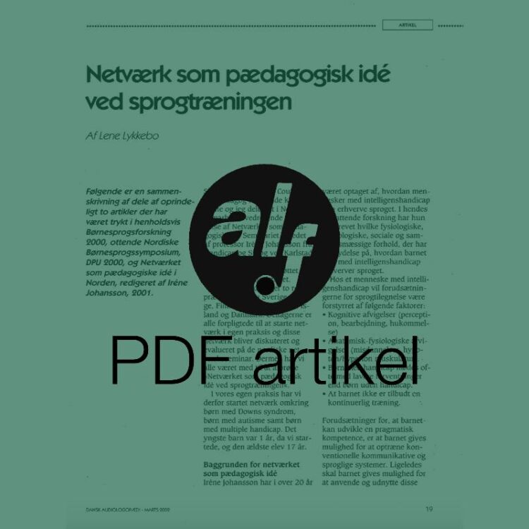 Netværk som pædagogiske idé ved sprogtræningen
