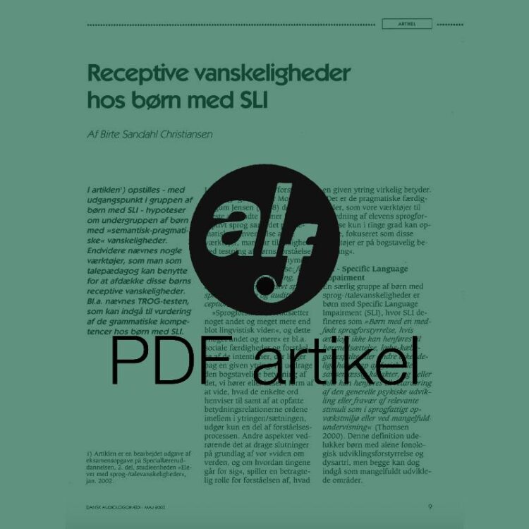 Receptive vanskeligheder hos børn med SLI