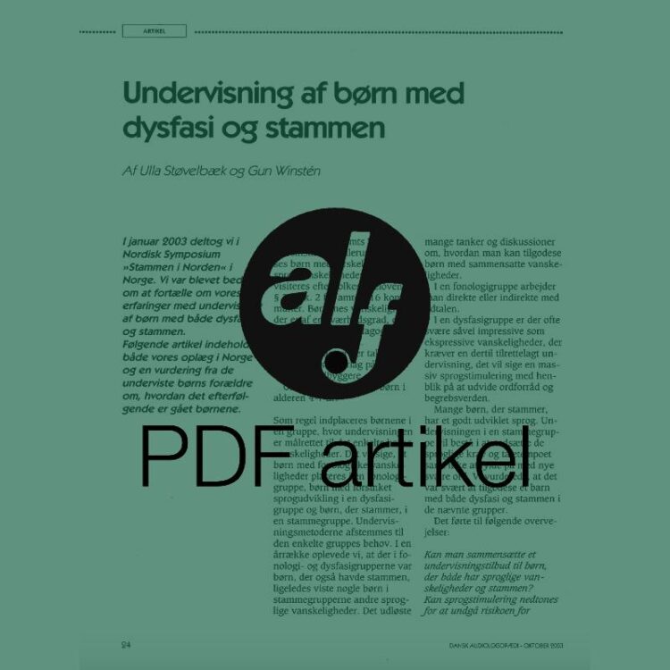 Undervisning af børn med dysfasi og stammen