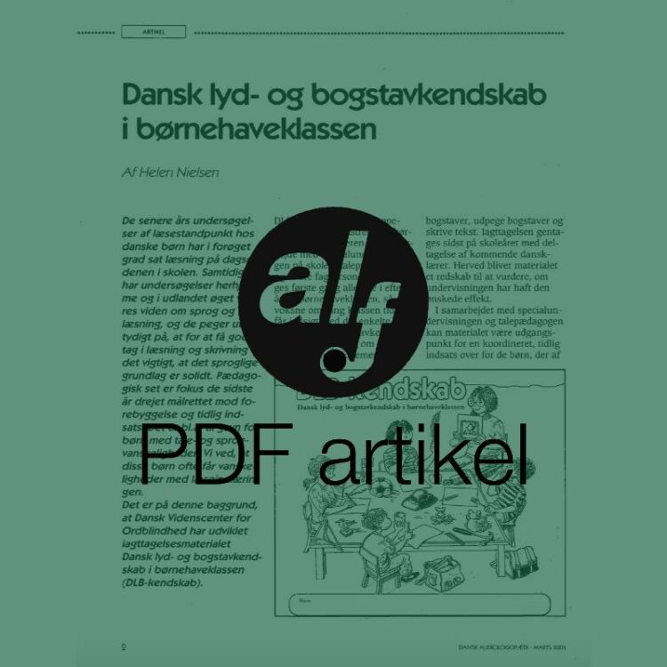 Dansk lyd- og bogstavkendskab i børnehaveklassen