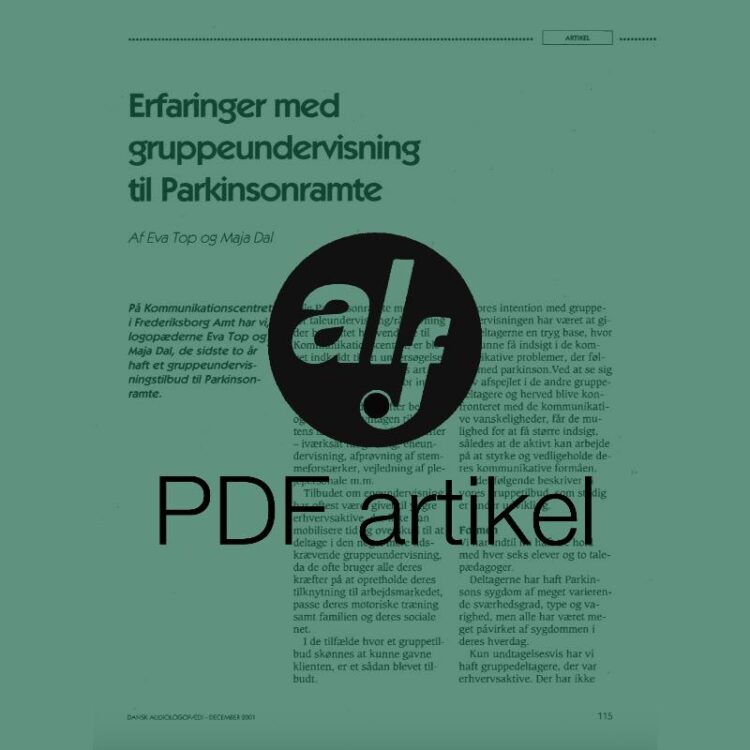 Erfaringer med gruppeundervisning til Parkinsonramte
