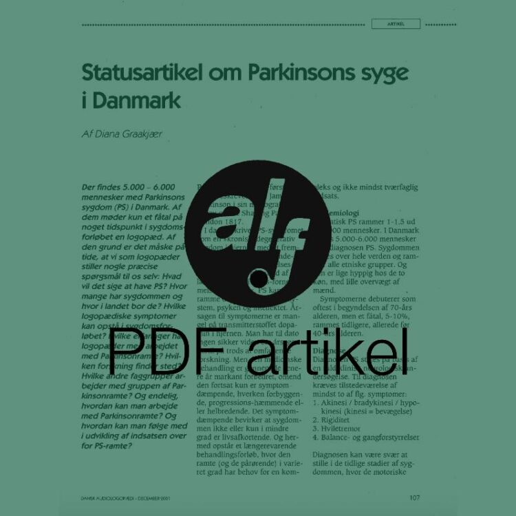Statusartikel om Parkinsons syge i Danmark