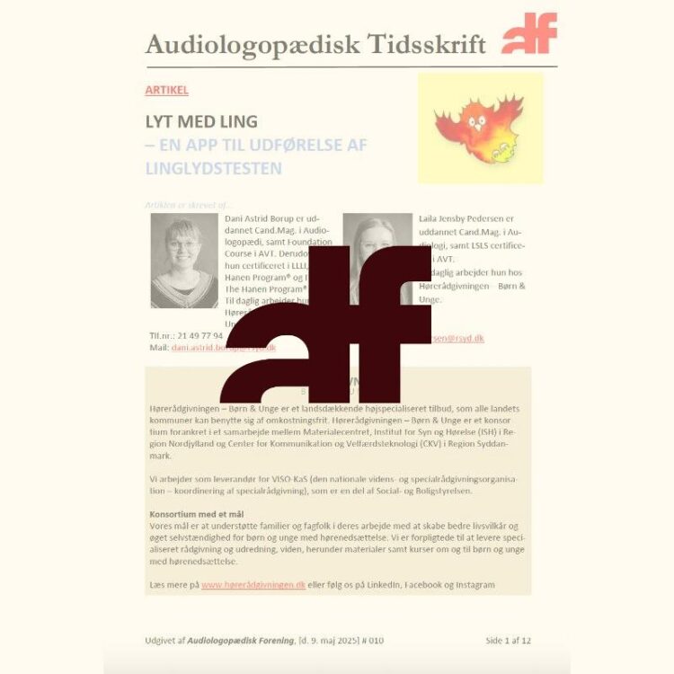 Lyt med Ling - En app til udførelse af Linglydstesten