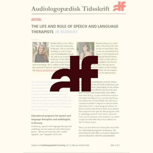 The Life and Role of Speech and Language Therapists in Norway