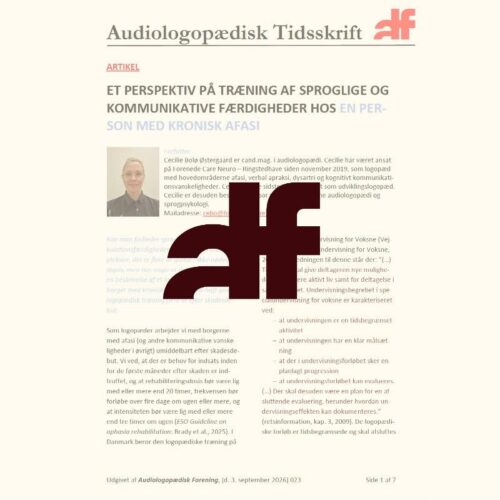 Et perspektiv på træning af sproglige og kommunikative færdigheder